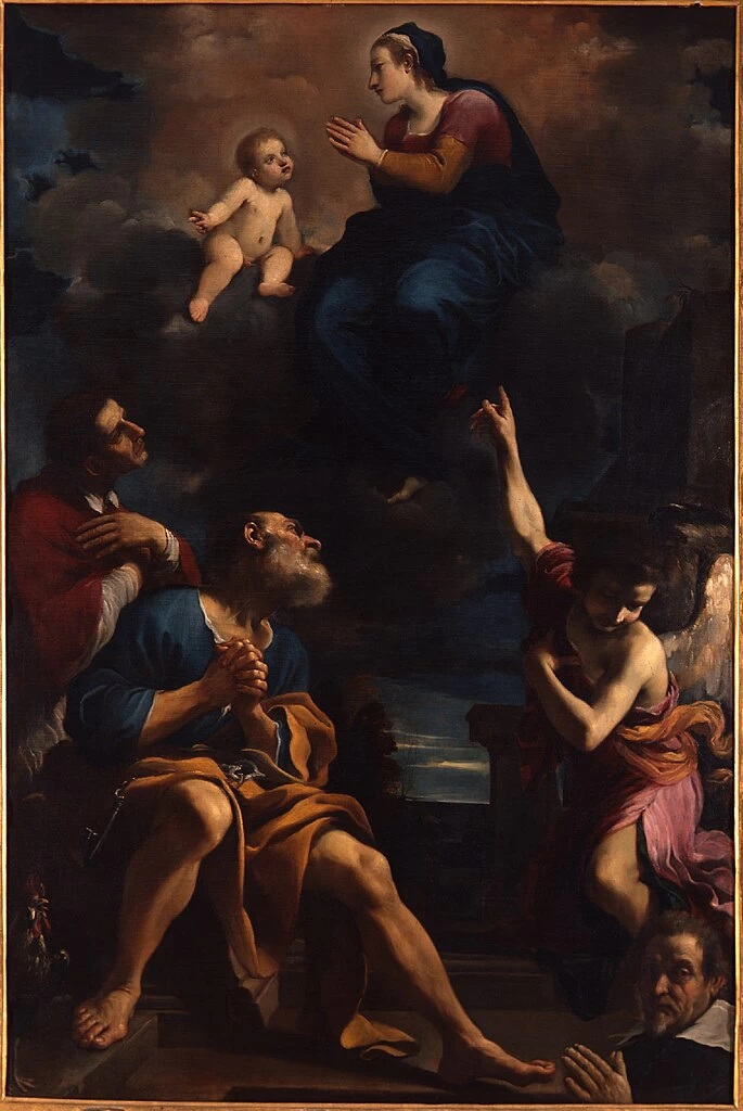 Giovanni Francesco Barbieri, il Guercino - 379, La Madonna della Ghiara con i Santi Pietro, Carlo Borromeo, un angelo e il donatore, Pinacoteca Comunale di Cento
